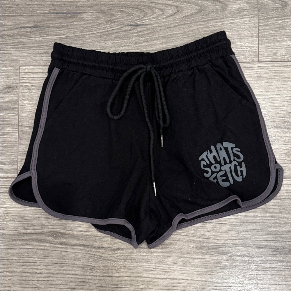 That’s So Fetch Beckham Shorts Black With Grey Trim Women’s Size Extra Small